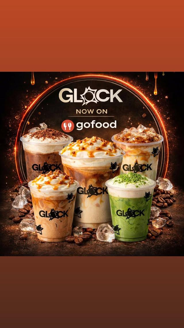 Pamflet Glock Coffee Shop - Now on GoFood